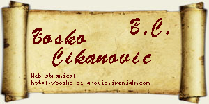 Boško Čikanović vizit kartica